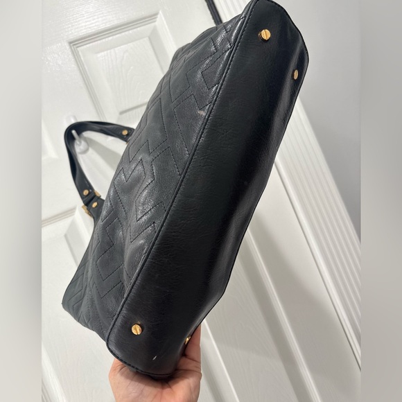 Tory Burch Black T Stitched Tote Bag - Picture 3 of 13